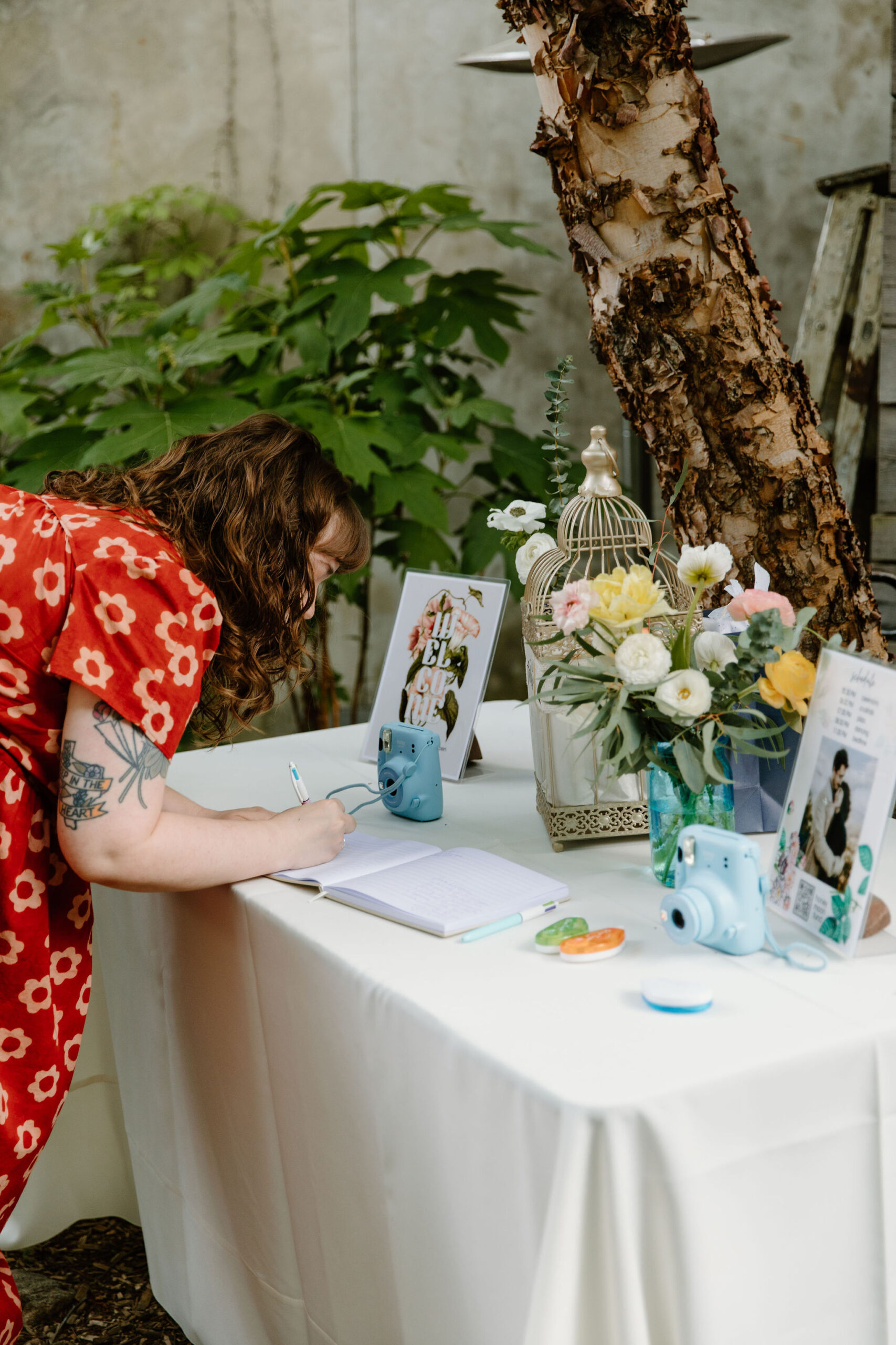 guest signing a guest book